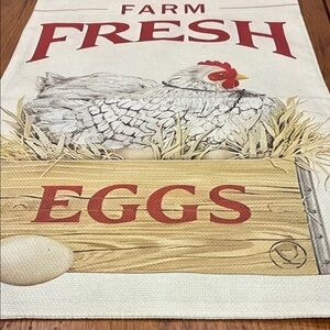 Farm Fresh Eggs garden flag burlap double sided 12 by 18 inches
